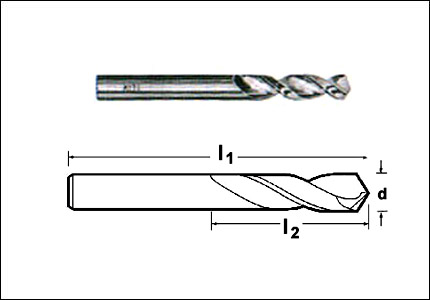 Stub drill HSS-Co DIN 1897, type FN