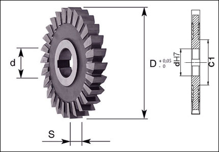 HSS-Co straight-toothed side cutter
