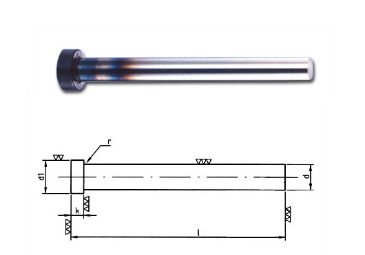 Ejector pin with cylindrical head DIN 1530 AH, hardened