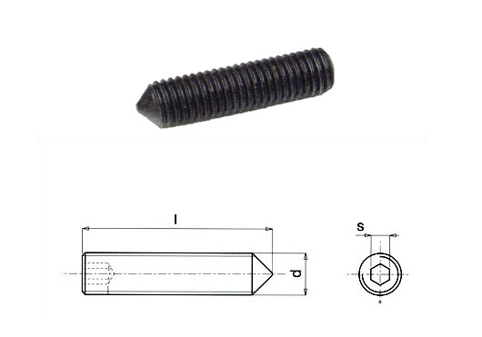 Conical headed socket screw