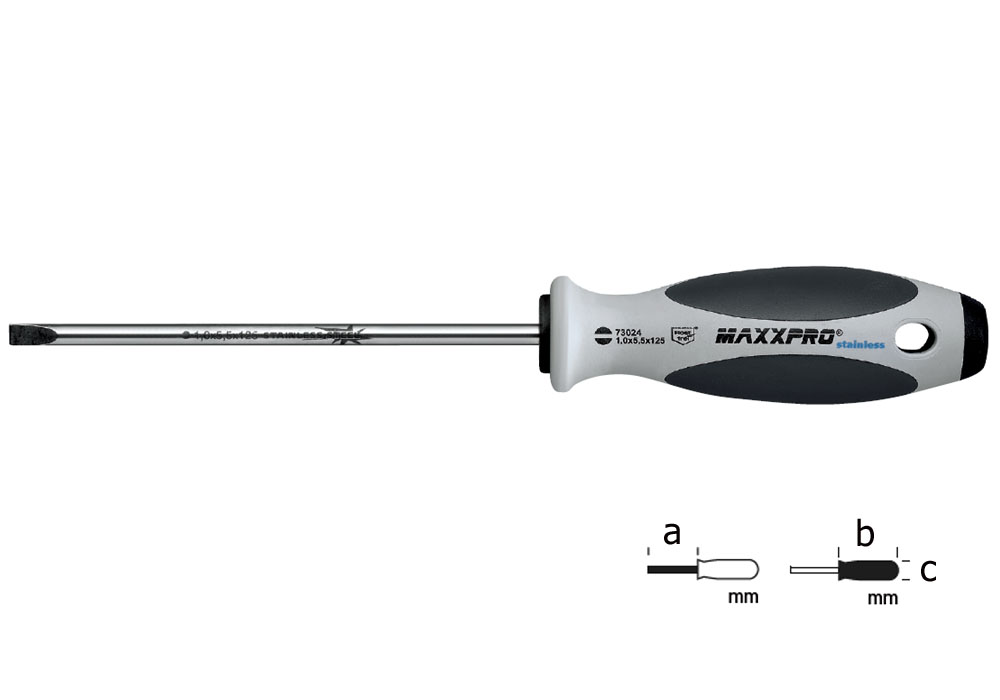 Slotted whorkshop screwdriver MAXXPRO stainless