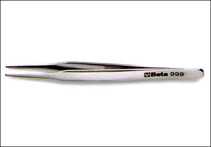 Spring tweezers with flat round ends
