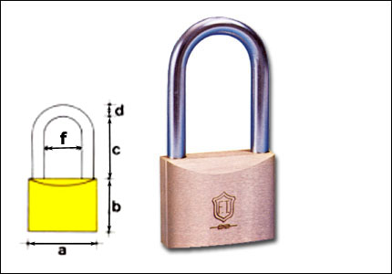 Safety padlock with long shackle
