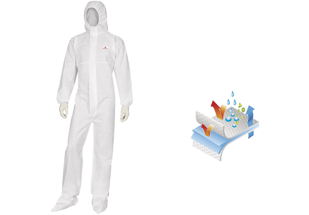 Flame retardant single use overall with hood DT223