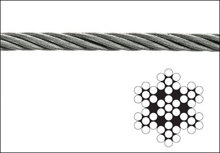 Wire rope with 49 wires for lifting systems