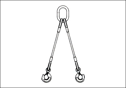 Wire rope tie rod with 2 arms